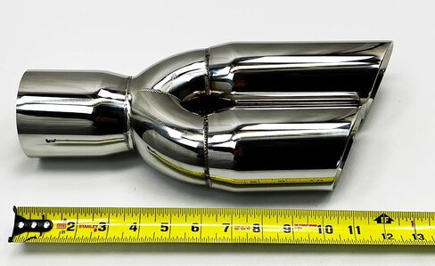 Exhaust Tip 3.00" Inlet 3.00" Outlet 13.50" long Dual Round Slant Angle Stainless Steel WDWDRS30013-300-SS Wesdon Exhaust Tip in Saudi Arabia