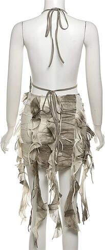 فستان بلا أكمام للنساء Y2K Wasteland Rogue التعادل في العصور الوسطى اللباس V الرقبة A-LINE MINI Dresses Streetwear in Kuwait