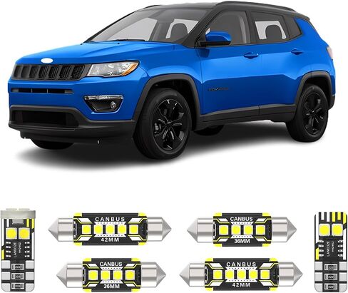 11 Pieces Interior LED Lights Replacement for Jeep Compass 2017-2022 White LED Interior Bulb with Install Tool in Saudi Arabia