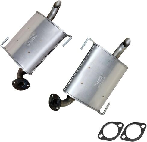 Northeastern Exhaust | Stainless Steel Pair of Exhaust Mufflers Compatible for Subaru Outback 2005-2009 2.5L | Free Gaskets Included | Automotive Replacement Part | Turbocharged in Saudi Arabia