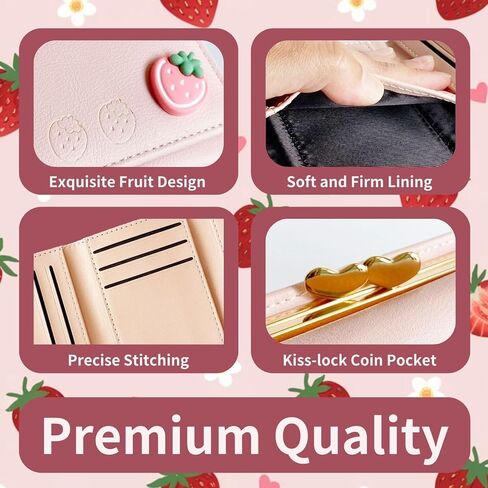 محفظة محفظة لطيفة محافظ صغيرة للنساء محفظة جمالية جيب العملة الجمالية للسيدات (الوردي) in Kuwait