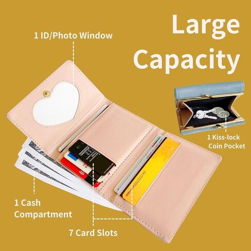 Cute Wallet Girls Small Wallets For Women Little purse Aesthetic Coin Pocket For Ladies (Pink) in Kuwait
