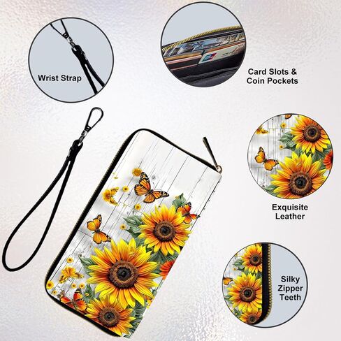 Wallet Women RFID Blocking PU Leather Multi Credit Card Large Capacity Zip Wallet, Ultra Slim Holder Bifold Clutch Coin Travel Purse with Wristlet Wallets for Women Men, Dream Dragonfly in Saudi Arabia