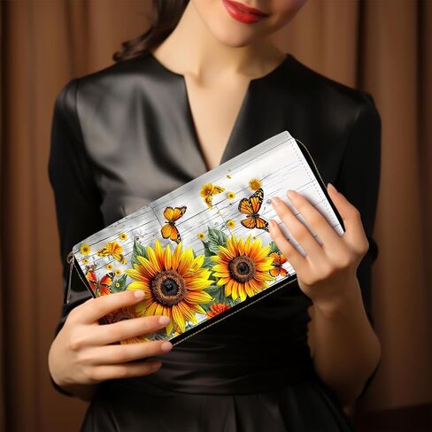 Wallet Women RFID Blocking PU Leather Multi Credit Card Large Capacity Zip Wallet, Ultra Slim Holder Bifold Clutch Coin Travel Purse with Wristlet Wallets for Women Men, Dream Dragonfly in Saudi Arabia
