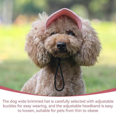Dog Baseball Hat, Adjust Pet Dog Sun Visor Hat Stripe Dog Outdoor Sport Sun Baseball Hat Visor(l-Pink) in Saudi Arabia