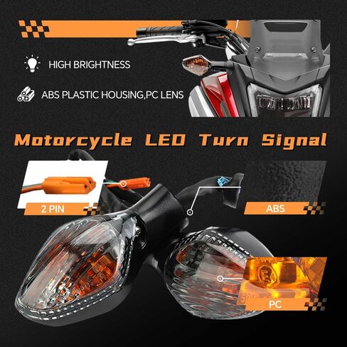 Motorcycle LED Turn Signal Light Front Rear Mount Smoke Lens Light Compatible with Honda CBR400R, CB 400F, CB 400X, CBR 500R, CB 500F, CB 500X, CBR 650F, CB 650F in Saudi Arabia