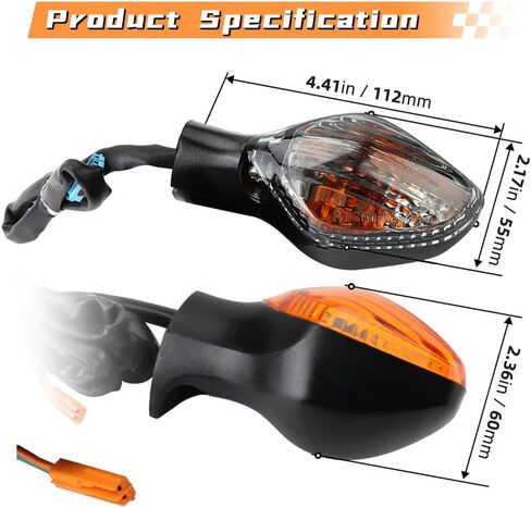 Motorcycle LED Turn Signal Light Front Rear Mount Smoke Lens Light Compatible with Honda CBR400R, CB 400F, CB 400X, CBR 500R, CB 500F, CB 500X, CBR 650F, CB 650F in Saudi Arabia