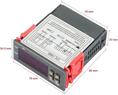 STC-1000 12V 24V 220V وحدة تحكم درجة الحرارة الرقمية لمرحل الحاضنة LED 10A تبريد التدفئة الحرارية الحرارية (24V) in Saudi Arabia
