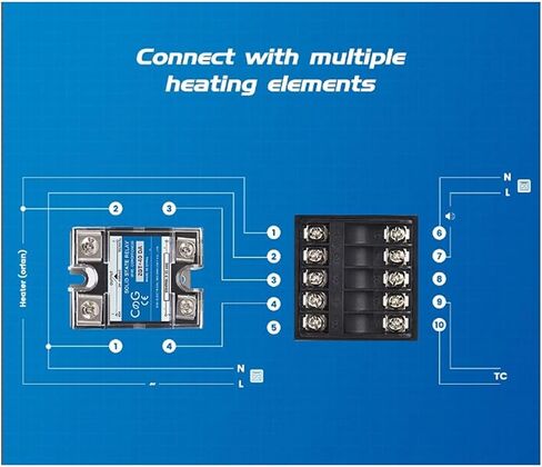 A8 PID Digital Temperature Controller Type SSR Output 40DA SSR K/J Screw M6 1m Thermocouple Probe k Thermostat(Set K) in Saudi Arabia