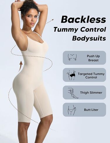 Backless Bodysuit for Women Tummy Control Low Back Shapewear Open Back Body Shaper Seamless Sexy Tank Tops in Kuwait