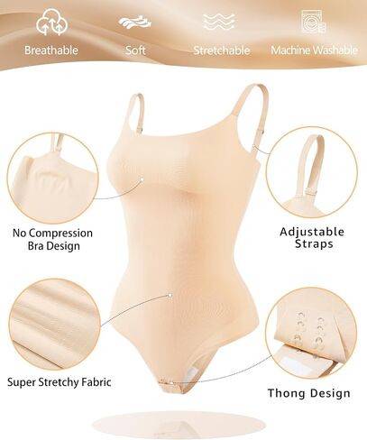LEVAO Shapewear Bodysuits for Women Tummy Control Body Suits Seamless Sculpting Thong Body Shaper XS-XL in Saudi Arabia