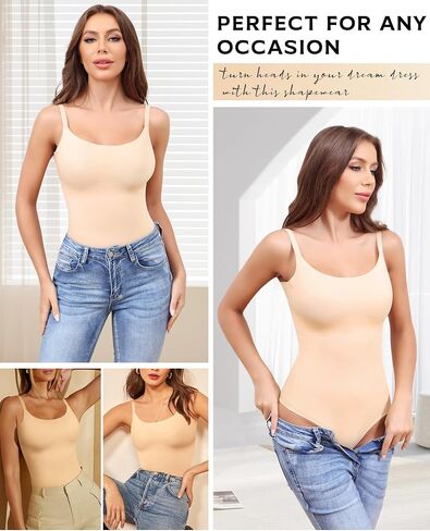 LEVAO Shapewear Bodysuits for Women Tummy Control Body Suits Seamless Sculpting Thong Body Shaper XS-XL in Saudi Arabia
