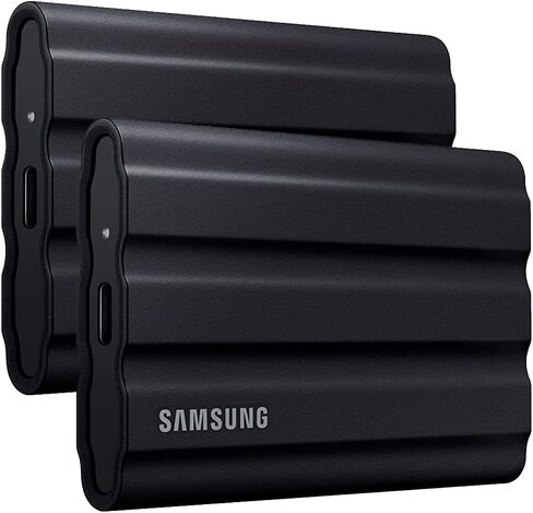 SAMSUNG MU-PE2T0S/AM T7 Shield Portable Solid State Drive 2TB 2022 Black - (2-Pack) in Saudi Arabia