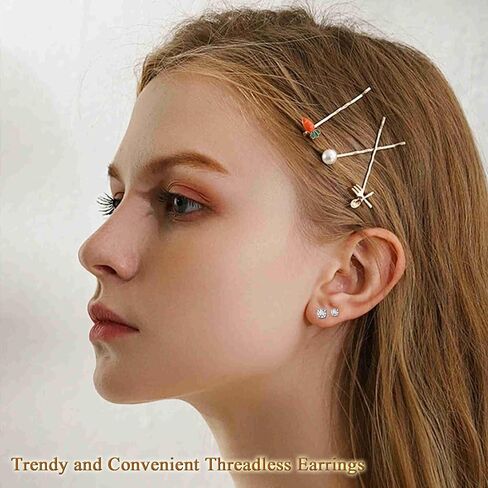5 أزواج 20G 316L الفولاذ المقاوم للصدأ أقراط مسطحة الظهر للنساء والرجال 5A مكعب زركونيا دفع في أقراط اللولب الغضروف الزنمة أقراط 2-6 مم in Kuwait