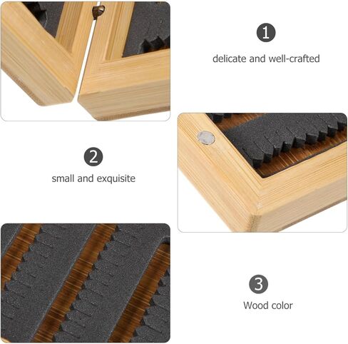 INOOMP 3 قطع صندوق أدوات صيد السمك منظم لطعم الصيد، منظم أدوات صيد الذبابة، منظم أدوات صيد الأسماك، علبة طعم صيد السمك، معدات صيد خشبية من الخيزران in Kuwait