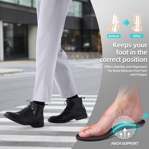 Men's Orthopedic Leather Wingtip Boots: Comfortable Arch Support Plantar Fasciitis Tuxedo Business Dress Oxfords, Flat Feet Orthotics Casual Walking Mid Top Ankle Boots for Foot and Heel Pain Relief in Kuwait