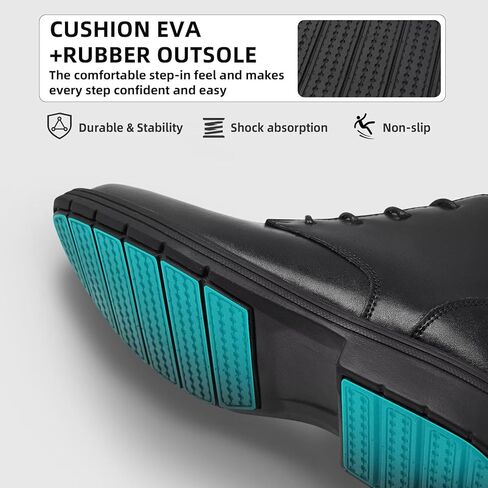 Men's Orthopedic Leather Wingtip Boots: Comfortable Arch Support Plantar Fasciitis Tuxedo Business Dress Oxfords, Flat Feet Orthotics Casual Walking Mid Top Ankle Boots for Foot and Heel Pain Relief in Kuwait
