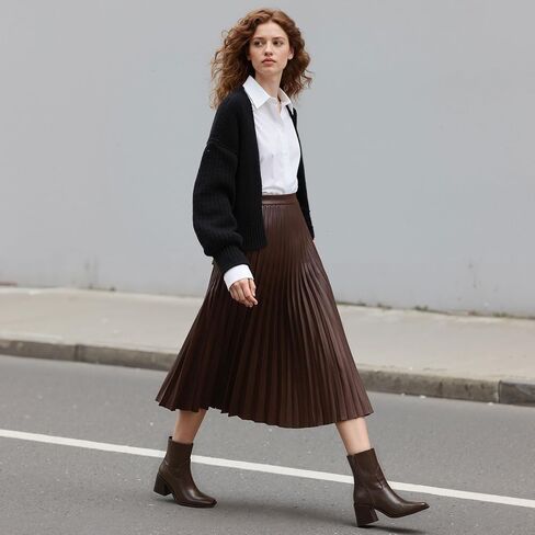 أحذية الكاحل للنساء 2.76 "مكتنزة كعب مربع مربع أخمص القدمين خريف شتاء سستة سستة الجوارب الكاحل للنساء in Kuwait