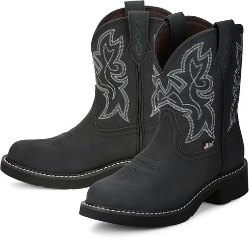 Justin Gypsy Kay 8" Cowboy Boots for Women - Premium Full-Grain Leather Women’s Cowgirl Boots with Removable Orthotic Footbed, Slip-Resistant Rubber Outsole in Saudi Arabia