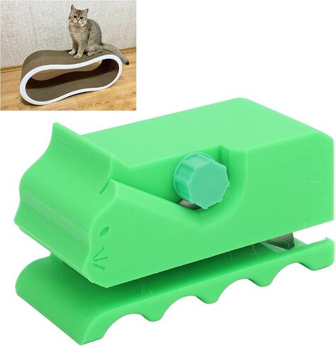 Cat Scratching Cardboard Cutter ، مقطع ثلاثي الأبعاد المطبوع ، إعدادات القطع القابلة للتعديل ، أداة قطط Cat Cat Scratforboard Trick لصياغة عشاق الصياغة (الأخضر) in Kuwait