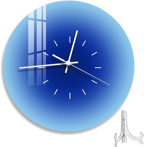 VOSAREA Acrylic Wall Clock Round Tabletop Clock Sunset Wall Clock Battery Operated Blue Ocean Wall Clock Decorative Hanging Clock Silent Non-Ticking Wall Clock for Home (11.79X11.79X0.08in) in Saudi Arabia