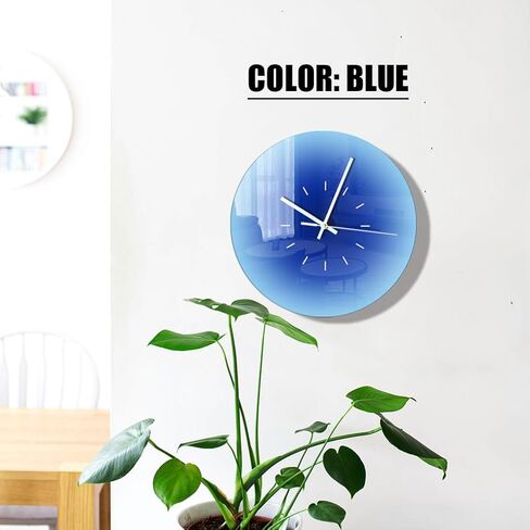 VOSAREA Acrylic Wall Clock Round Tabletop Clock Sunset Wall Clock Battery Operated Blue Ocean Wall Clock Decorative Hanging Clock Silent Non-Ticking Wall Clock for Home (11.79X11.79X0.08in) in Saudi Arabia