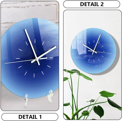 VOSAREA Acrylic Wall Clock Round Tabletop Clock Sunset Wall Clock Battery Operated Blue Ocean Wall Clock Decorative Hanging Clock Silent Non-Ticking Wall Clock for Home (11.79X11.79X0.08in) in Saudi Arabia