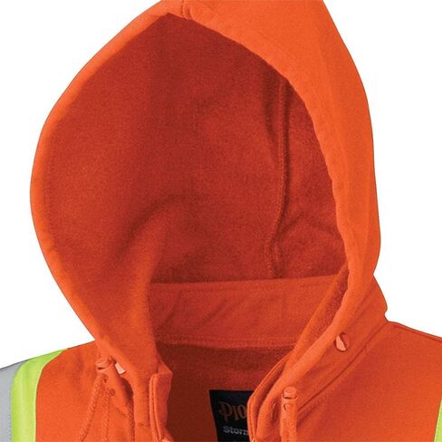 Pioneer Hi Vis Flame Resistant Safety Hoodie for Men and Women - Zip Up Black Cotton Hoodie - Pockets - Detachable Snap Hood in Kuwait