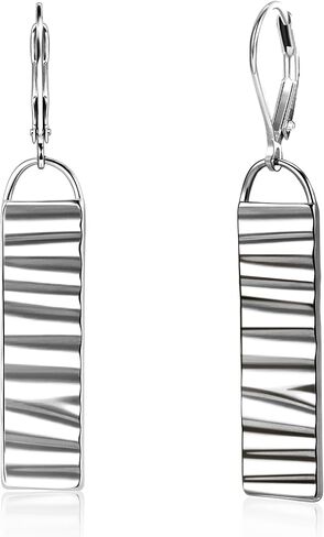 Alexcraft 925 Sterling Silver Dangle Drop أقراط للنساء ، والخفيف الخفيف الوزن الخفيف الفضة الفضية الفرنسية الخطاف Leverback أقراط طويلة المطر in Kuwait