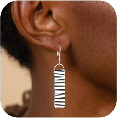 Alexcraft 925 Sterling Silver Dangle Drop أقراط للنساء ، والخفيف الخفيف الوزن الخفيف الفضة الفضية الفرنسية الخطاف Leverback أقراط طويلة المطر in Kuwait