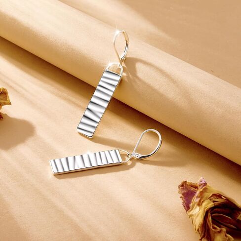 Alexcraft 925 Sterling Silver Dangle Drop أقراط للنساء ، والخفيف الخفيف الوزن الخفيف الفضة الفضية الفرنسية الخطاف Leverback أقراط طويلة المطر in Kuwait