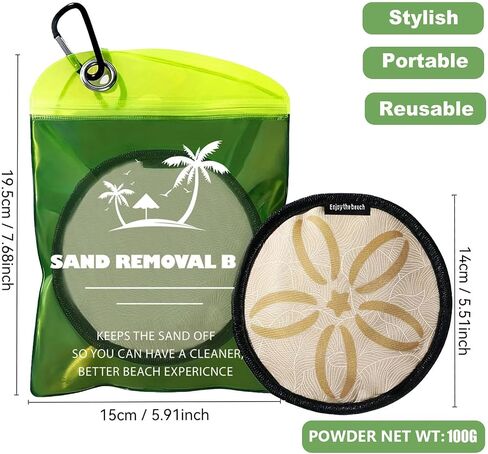 Sand Remover for Beach,Portable Sand Remover,Rich in Natural Micro Corn Endosperm Essence Powder,Without of Talc and Fragrance,Soft and Skin-Friendly Suitable for The Whole Family in Saudi Arabia
