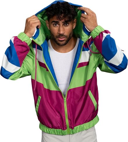 Retro Windbreaker Jacket Lightweight 80s & 90s Colorful Designs in Saudi Arabia