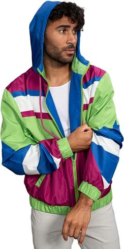 Retro Windbreaker Jacket Lightweight 80s & 90s Colorful Designs in Saudi Arabia