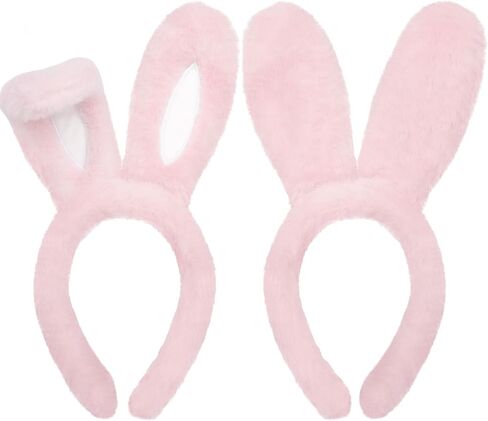 Easter Bunny Ears Beads and Tail Set ، إكسسوارات أزياء أرنب أفخم لأداء حفلات Halloween Cosplay Party in Kuwait
