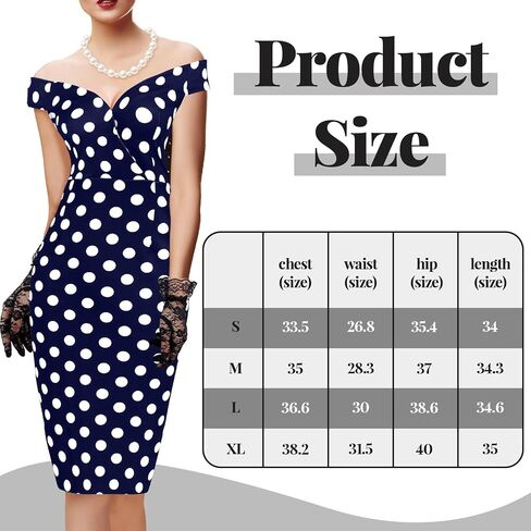 JenPen 5 Pcs Women's Vintage Polka Dot Dress Retro Pencil Dress Floral Spring Costume for Derby Tea Party Cocktail(X-Large,Elegant) in Saudi Arabia