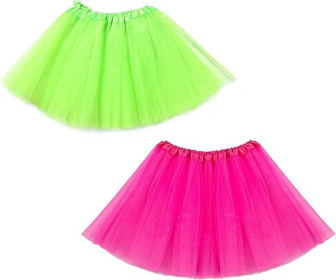 80's Rock Star Costume Neon Tutu and Heart Shaped Sunglasses Wig Set, Skeletons Halloween Party Outfits in Kuwait