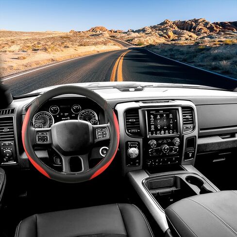 غطاء عجلة قيادة السيارات لدودج رام - غطاء عجلة القيادة لـ RAM 1500 2500 3500 ، Black in Kuwait