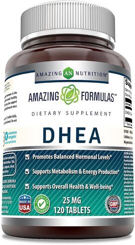 Amazing Formulas DHEA Supplement | 50 Mg Per Serving | 120 Tablets | Non-GMO | Gluten-Free | Made in USA in Saudi Arabia