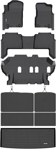 AIPOIL® Floor Mats & Cargo Liner & Seatback Cargo Set for 2025 2024-2021 Chevrolet Chevy Tahoe & GMC Yukon (8 Seater) (Not fit XL) All Weather Protection TPE Car Full Set Car Mats Accessories -Black in Kuwait