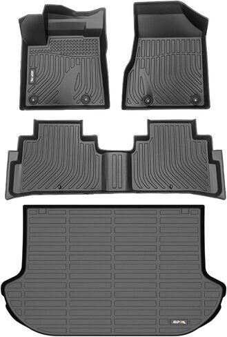 AIPOIL® Floor Mats & Cargo Liner & Seatback Cargo Set for 2025 2024-2021 Chevrolet Chevy Tahoe & GMC Yukon (8 Seater) (Not fit XL) All Weather Protection TPE Car Full Set Car Mats Accessories -Black in Kuwait