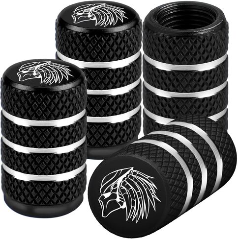 Predator Tire Valve Stem Caps, Metal, Universal Fit for Cars, Trucks, SUV, Motorcycles, Custom Automotive Accessories, 4pc Set (Black) in Kuwait