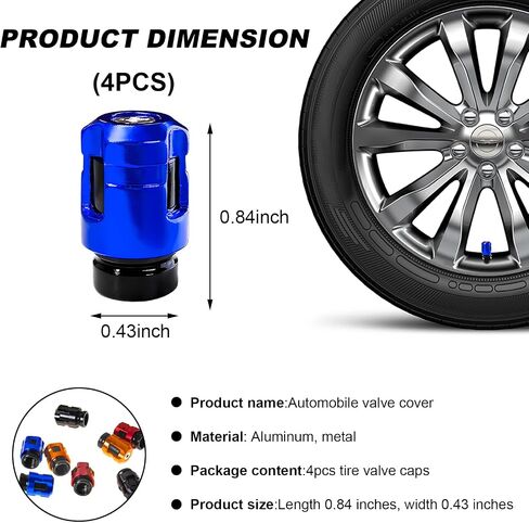 4pcs صمام إطارات Car Rate Caps ، شكل فريد من نوعه مخصصة لتسرب صمام العجلة غلاف الغبار الجذعية ، وغطاء الإطارات الألومنيوم المقاومة للتآكل لغطاء دراجة نارية شاحنة السيارة (برتقالي) in Saudi Arabia