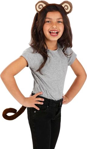 Monkey Kit - Plush Headband with Attached Ears and Tail, One Size Fits Most in Saudi Arabia