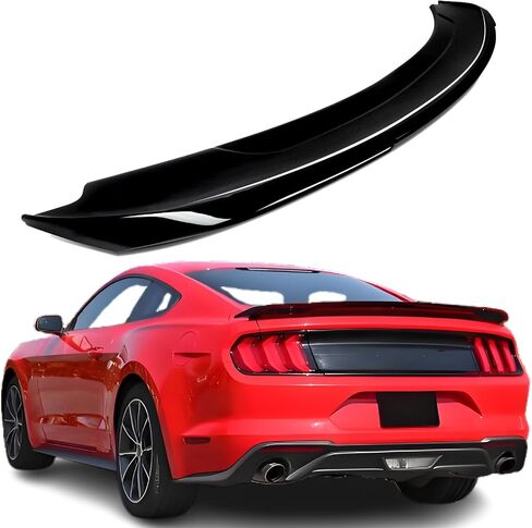 جناح المفسد الخلفي لعام 2015-2021 موستانج GT 2-Door Coupe GT500 GT350 Trunk Lip Track Style ، ABS Plastic Gloss Black in Saudi Arabia