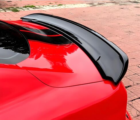جناح المفسد الخلفي لعام 2015-2021 موستانج GT 2-Door Coupe GT500 GT350 Trunk Lip Track Style ، ABS Plastic Gloss Black in Saudi Arabia