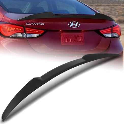 W-Power ABS Plastic V-Style Rear Trunk Lid Spoiler Wing Compatible with 2011-2016 Hyundai Elantra Sedan, 2012 2013 2014 2015 (Matt Black) in Saudi Arabia