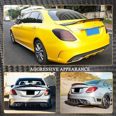 MCARCAR KIT Carbon Fiber Trunk Spoiler Compatible with 2015-2021 Mercedes C Class W205 Sedan Rear Boot Lid Highkick Wing Lip Factory Outlet in Saudi Arabia
