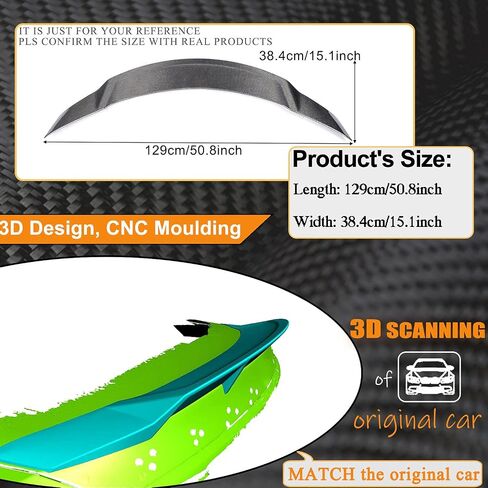 MCARCAR KIT Carbon Fiber Trunk Spoiler Compatible with 2015-2021 Mercedes C Class W205 Sedan Rear Boot Lid Highkick Wing Lip Factory Outlet in Saudi Arabia