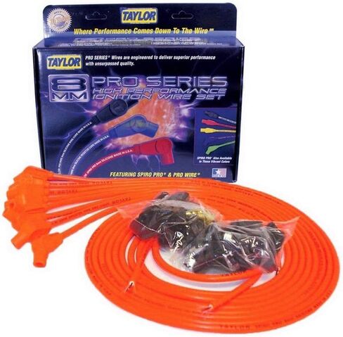 Taylor Cable 78353 Hot Orange 8mm Universal Fit Spiro Pro Spark Plug Wire Set in Saudi Arabia